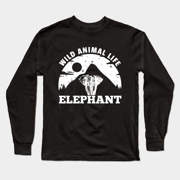 Wild Animals Life Of Elephant Long Sleeve T-Shirt by fupi